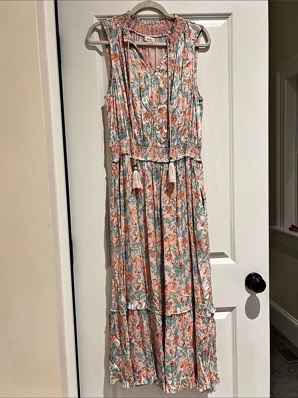 Roller Rabbit Floral Maxi Dress in Blue & Pink Size